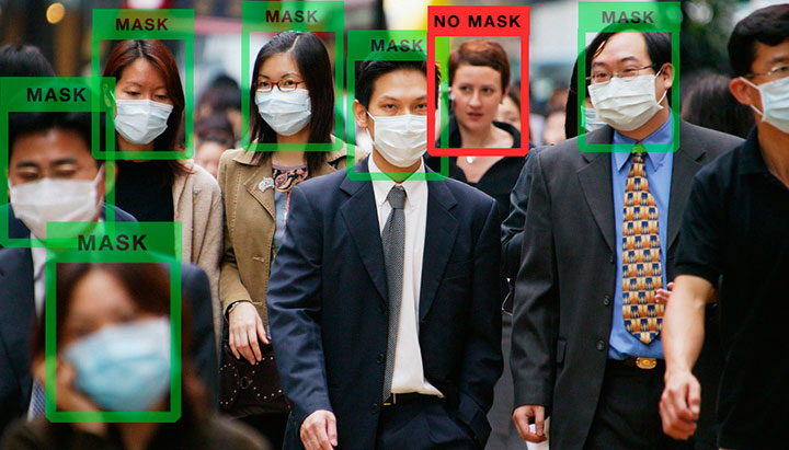 Mask identification system for public places and hospitals